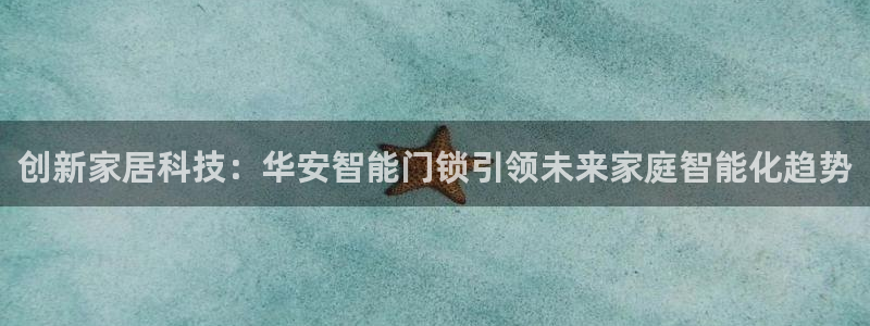 开丰娱乐平台官网网址：创新家居科技：华安智能门锁引领未来家庭