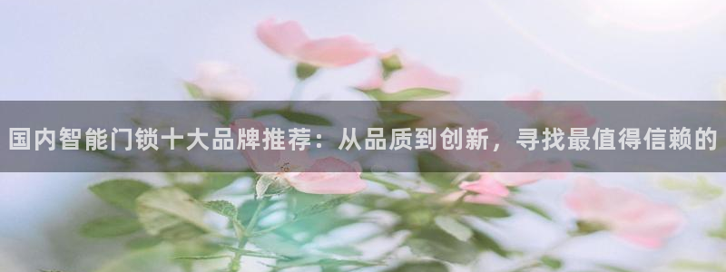 开丰娱乐右7O667：国内智能门锁十大品牌推荐：从品质到创新