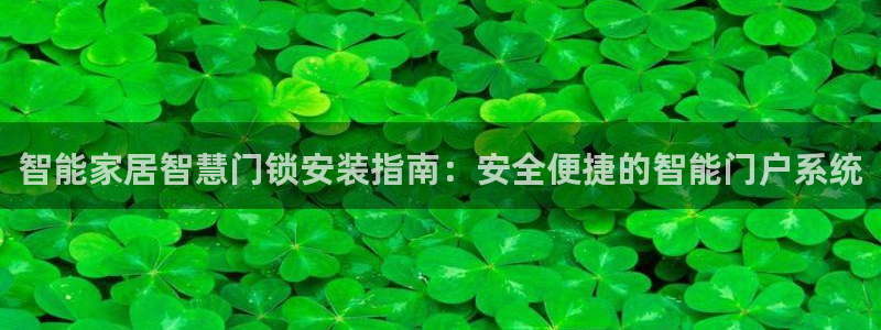 开丰娱乐注册资金多少：智能家居智慧门锁安装指南：安全便捷的智